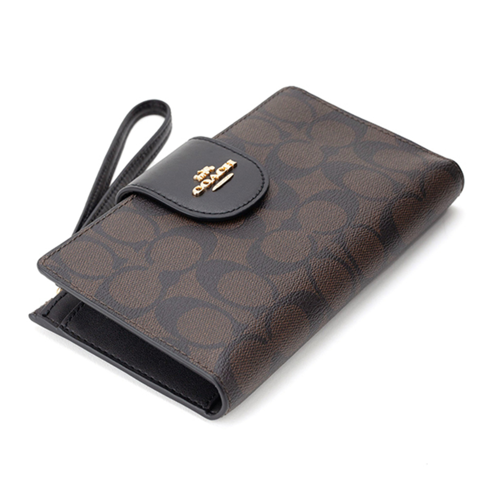 Coach Signature Color Block Long Wallet Brown - image 3